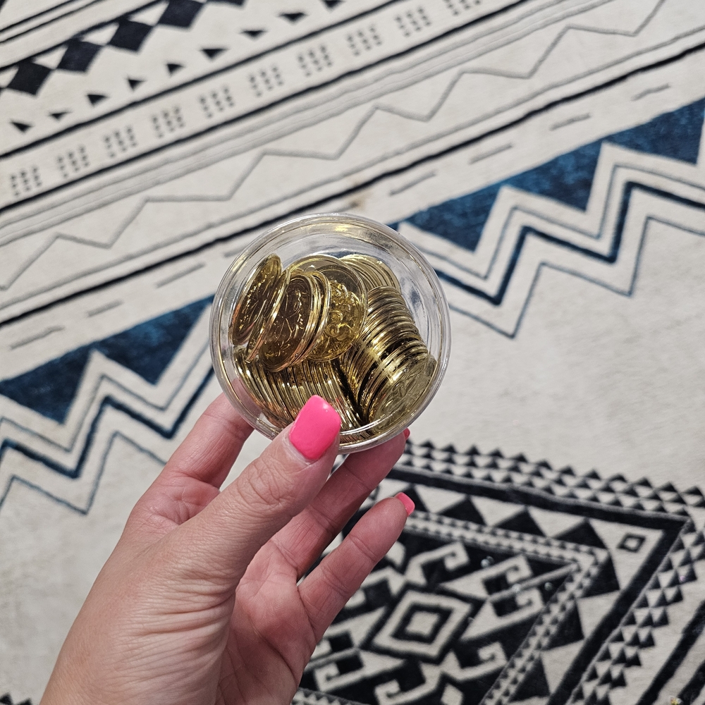 Gold Coins in Clear Jar